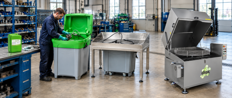 Industrial Workshop Parts Cleaning Demonstration